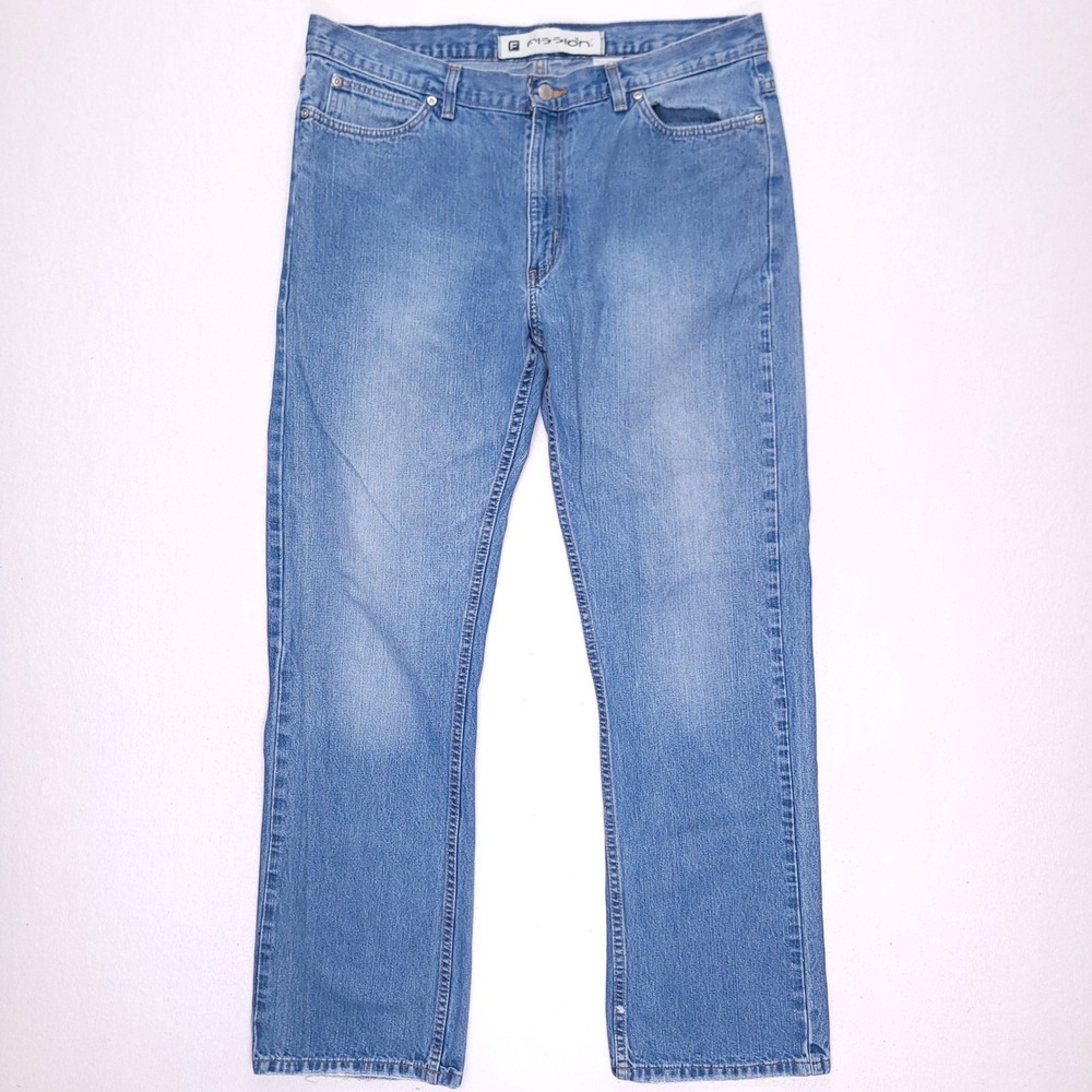 Fission Mens Straight Leg Jeans Blue Denim‎ 100% Cotton 38x34 Style 6040